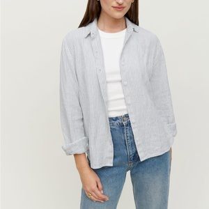 Reformation Preston Linen Button Down Top